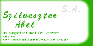 szilveszter abel business card